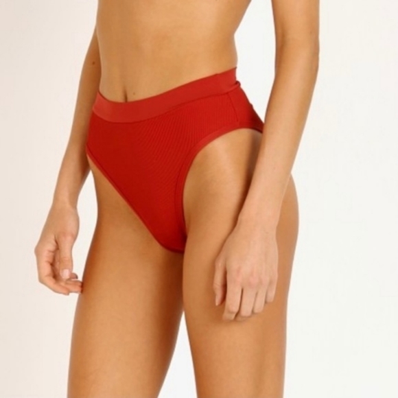 L*Space Frenchi Bikini Bottoms Lipstick Red - Picture 11 of 15